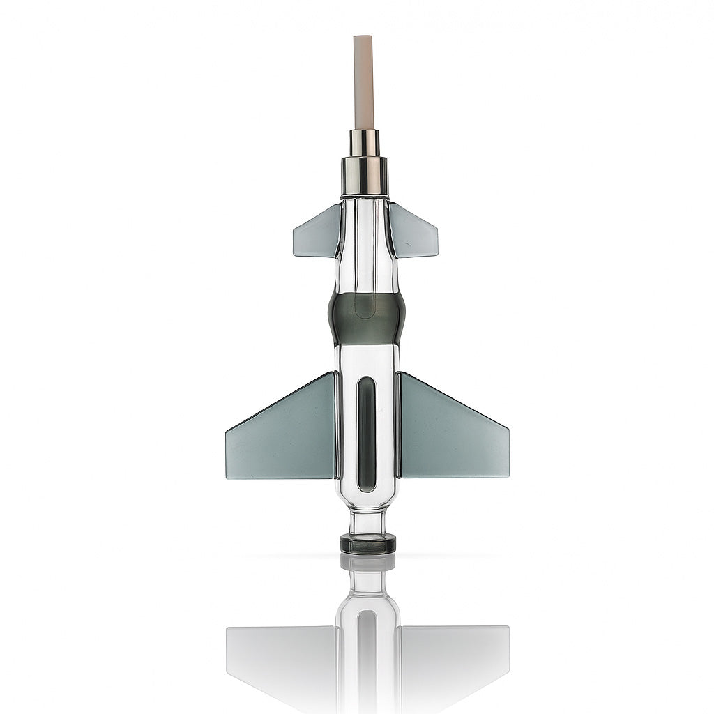 8 Inch Jet-Shaped Nectar Collector – 14mm Ceramic Tip, 510 Thread - Croia Glass