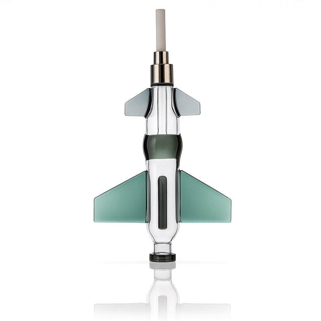 8 Inch Jet-Shaped Nectar Collector – 14mm Ceramic Tip, 510 Thread - Croia Glass