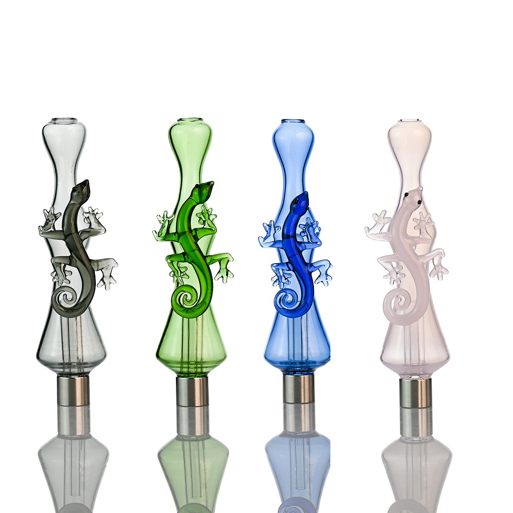 8" Lizard Glass Nectar Collector – Sculpted Gecko Body | 14mm Ceramic Tip | 510 Thread - Croia Glass