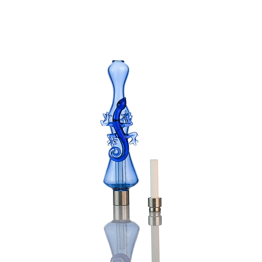 8" Lizard Glass Nectar Collector – Sculpted Gecko Body | 14mm Ceramic Tip | 510 Thread - Croia Glass