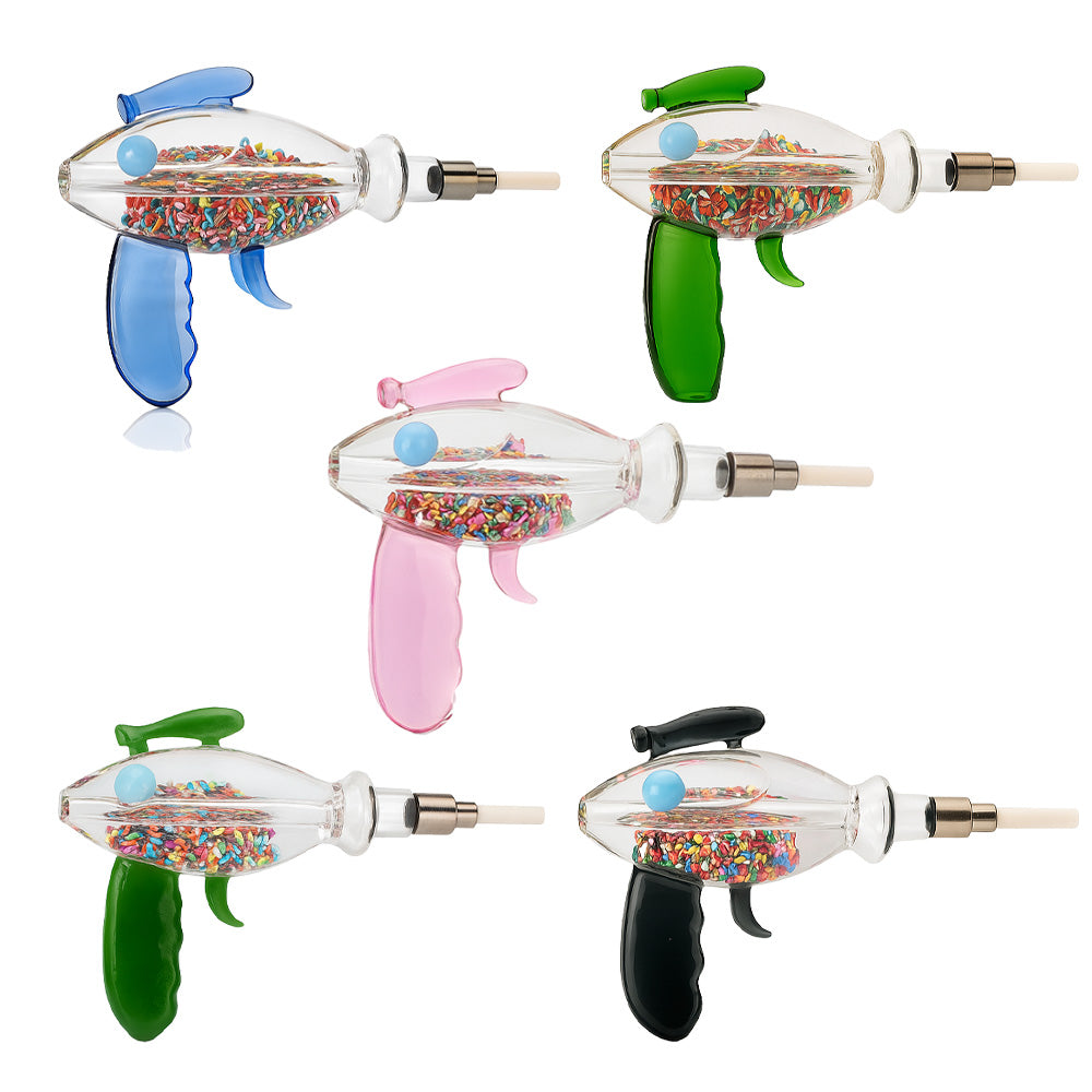 🔫 8" Ray Gun Glycerin Nectar Collector - 14mm Ceramic Tip - Croia Glass