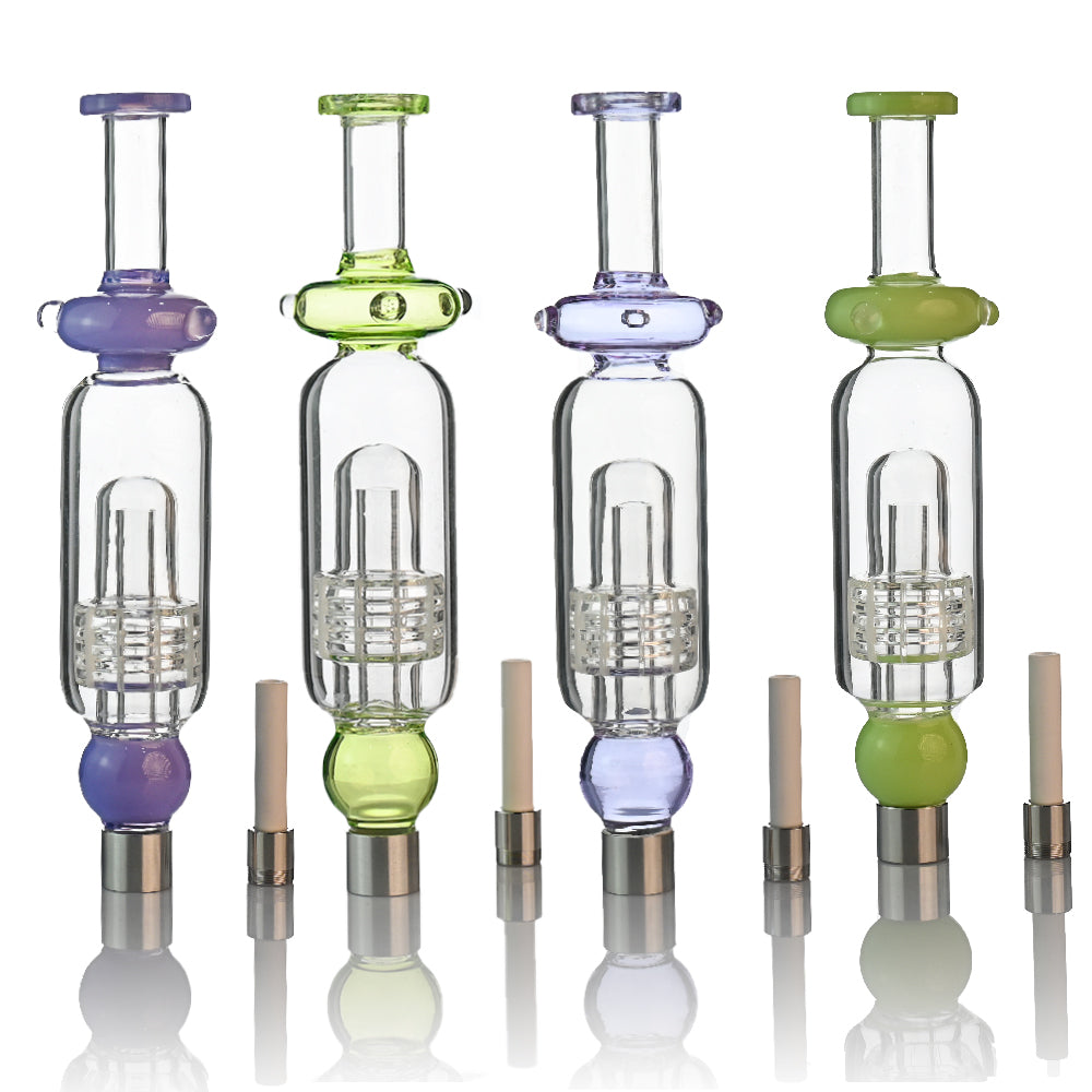 8" Spaceship Showerhead Perc Nectar Collector – 14mm Ceramic Tip - Croia Glass