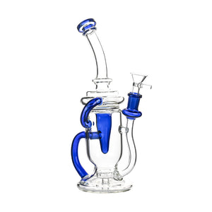 9" Klein Recycler Bong – Splash-Guard Design, 14mm Bowl - Croia Glass
