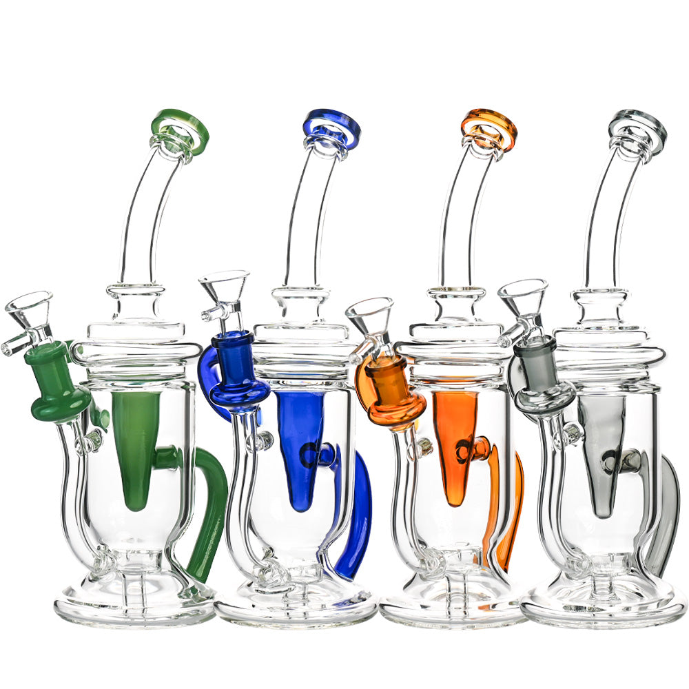 9" Klein Recycler Bong – Splash-Guard Design, 14mm Bowl - Croia Glass