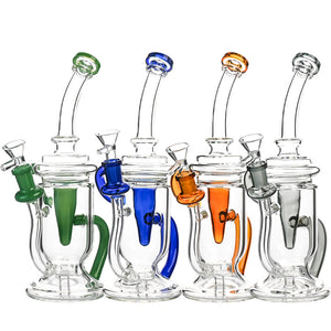 9" Klein Recycler Bong – Splash-Guard Design, 14mm Bowl - Croia Glass