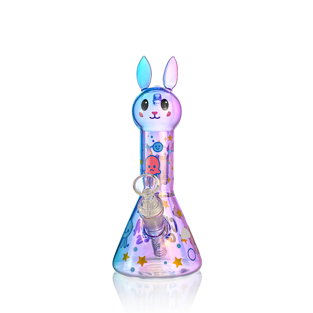 rabbit character bong with cute bunny face and ears detail