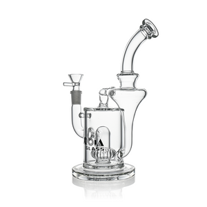 Croia Glass 10 inch hourglass recycler scientific bong with Crown Perc