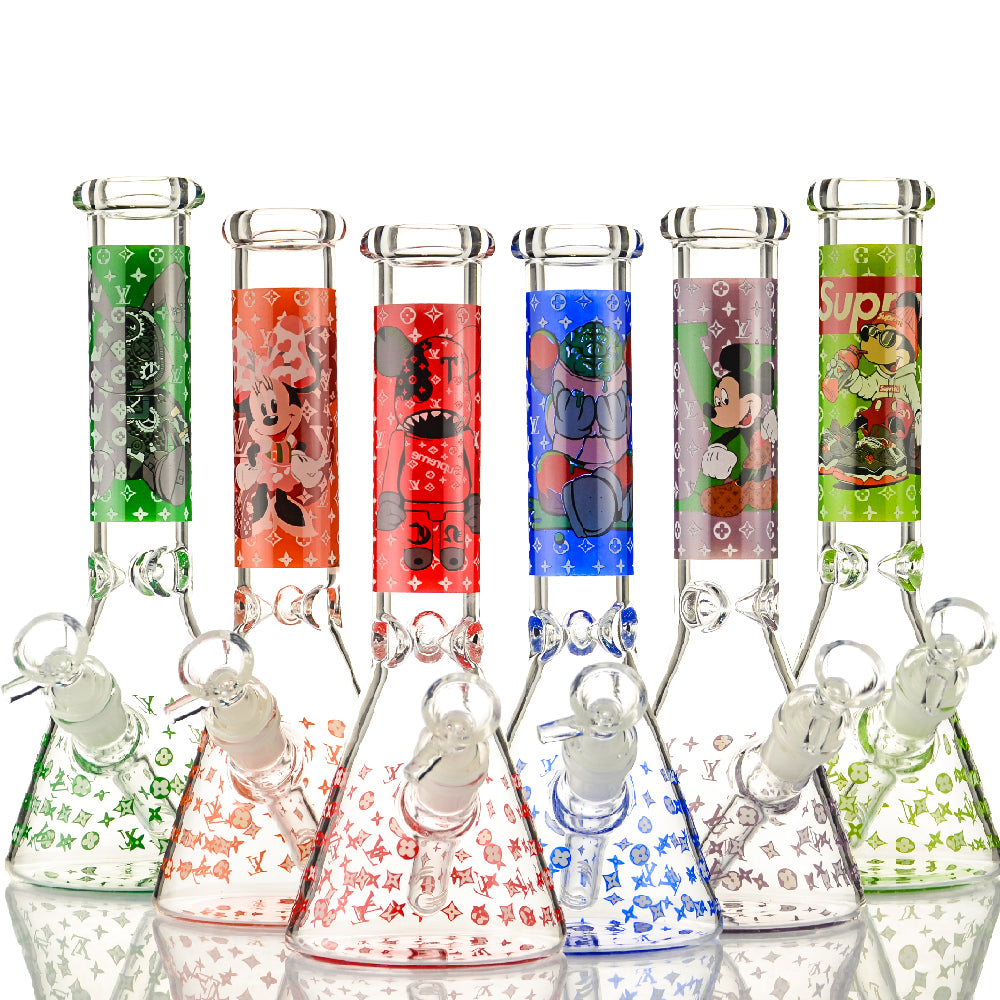 Cute Cartoon Character Glass Beaker Bong - Croia Glass