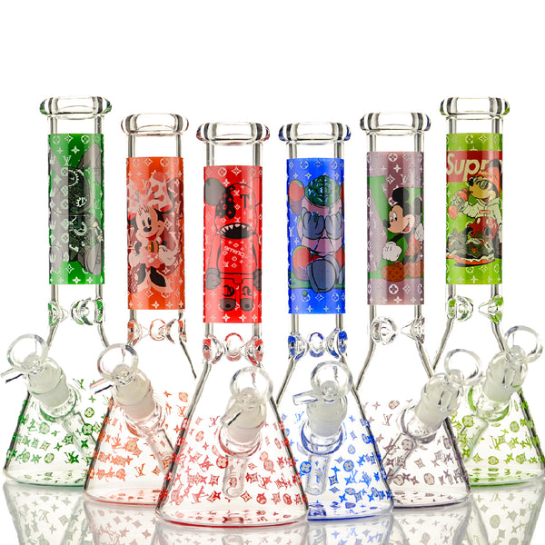 Cute Cartoon Character Glass Beaker Bong - Croia Glass