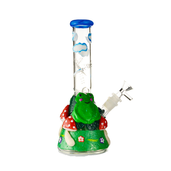 Cute Frog Glass Hand Painted Bong - Croia Glass