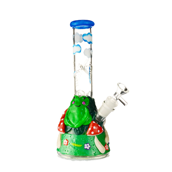Cute Frog Glass Hand Painted Bong - Croia Glass