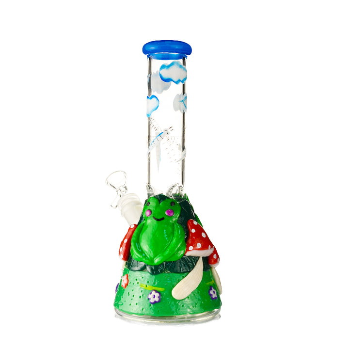 Cute Frog Glass Hand Painted Bong - Croia Glass