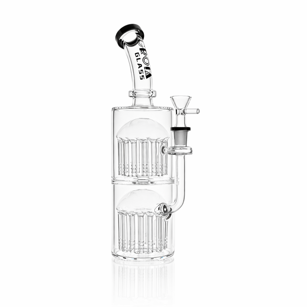 Croia Glass 11 inch double tree perc scientific glass bong