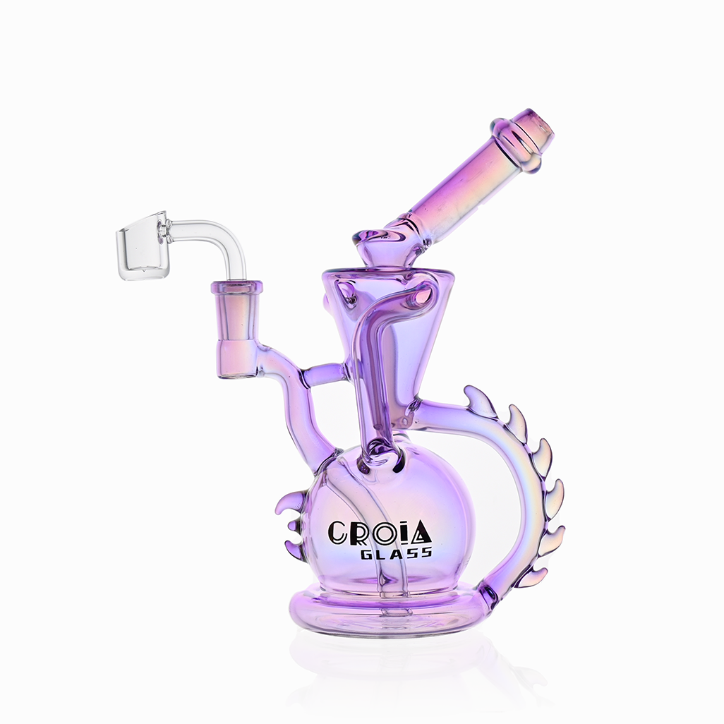 Croia Glass dragon recycler dab rig mystic purple iridescent glass