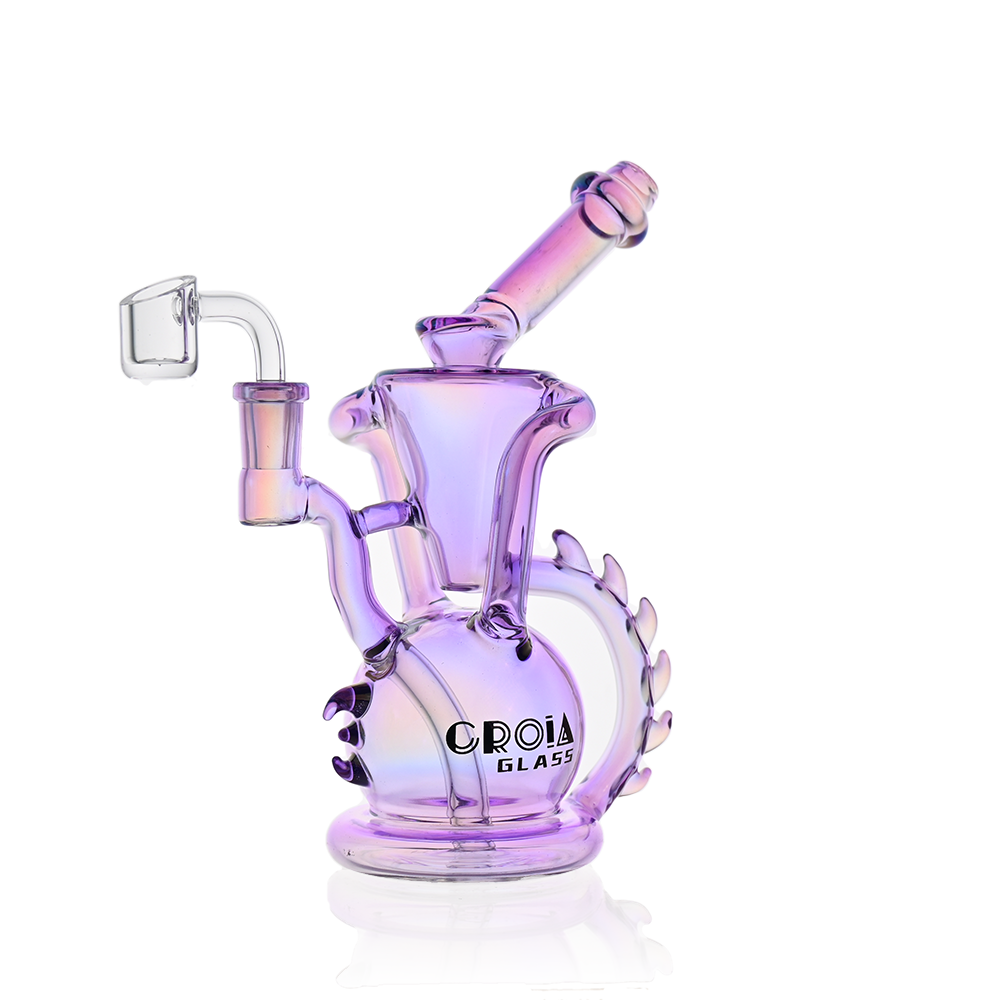 Croia Glass dragon recycler dab rig mystic purple iridescent glass