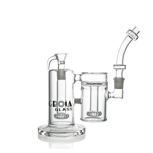 Croia Glass 10 inch dual chamber external recycler bong with showerhead perc