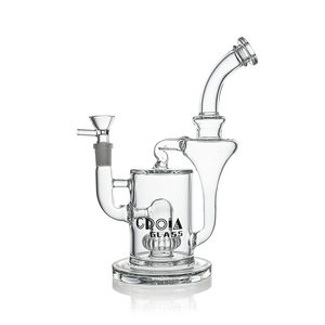 Croia Glass 10 inch hourglass recycler scientific bong with Crown Perc