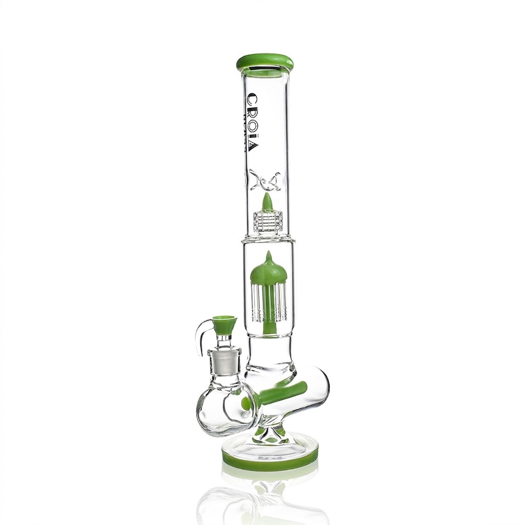 croia glass inline perc bong green