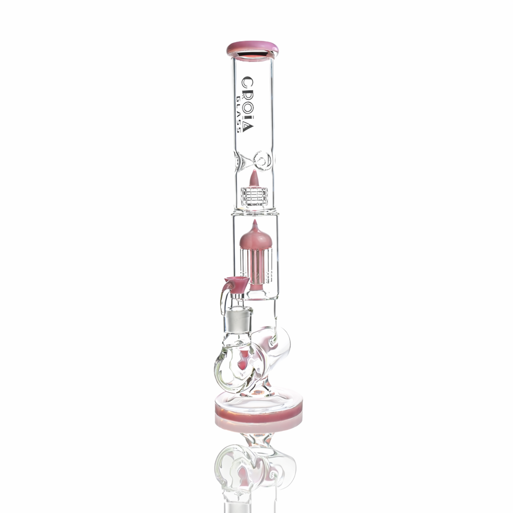 croia glass pink inline tree perc bong