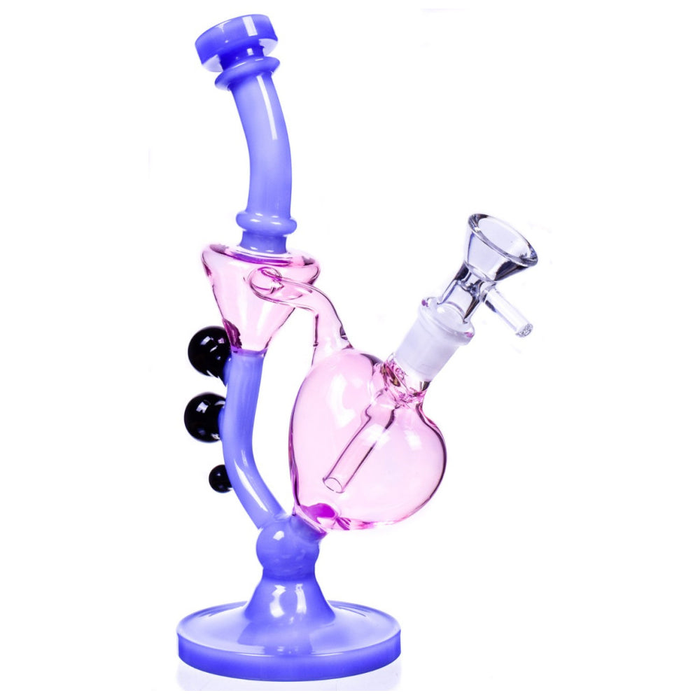 Pink Heart Perc Glass Recycler - Croia Glass
