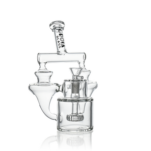 Croia Glass 8 inch twin vortex recycler scientific bong with showerhead perc