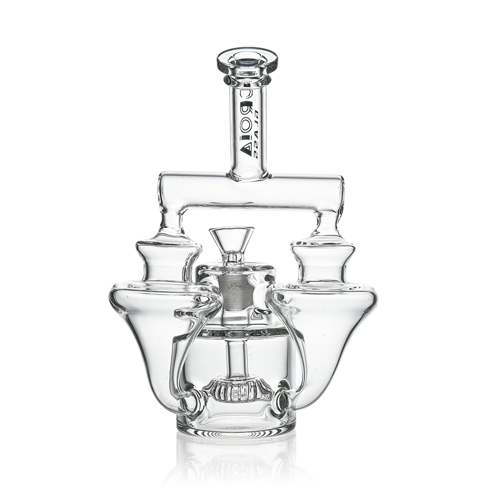 Croia Glass 8 inch twin vortex recycler scientific bong with showerhead perc