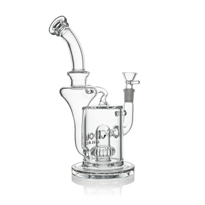 Croia Glass 10 inch hourglass recycler scientific bong with Crown Perc