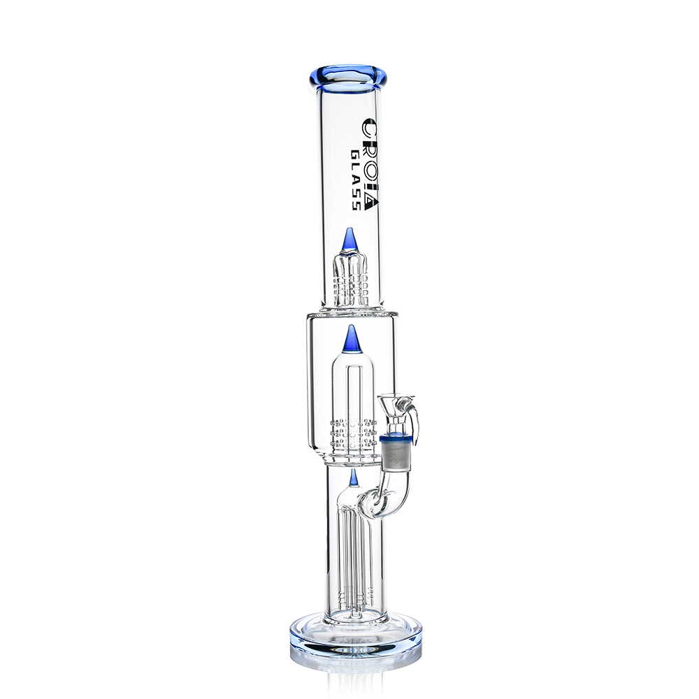 Croia Glass 16 inch triple rocket perc scientific glass bong