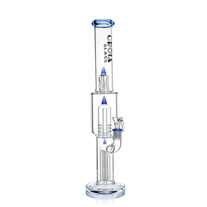 Croia Glass 16 inch triple rocket perc scientific glass bong