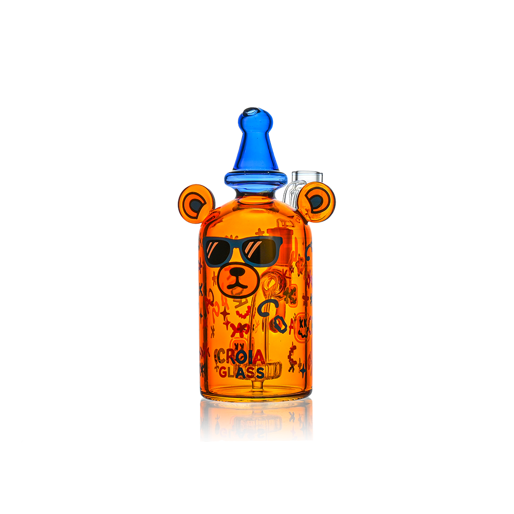 Cool Teddy Bear Dab Rig with Showerhead Perc | Croia Glass