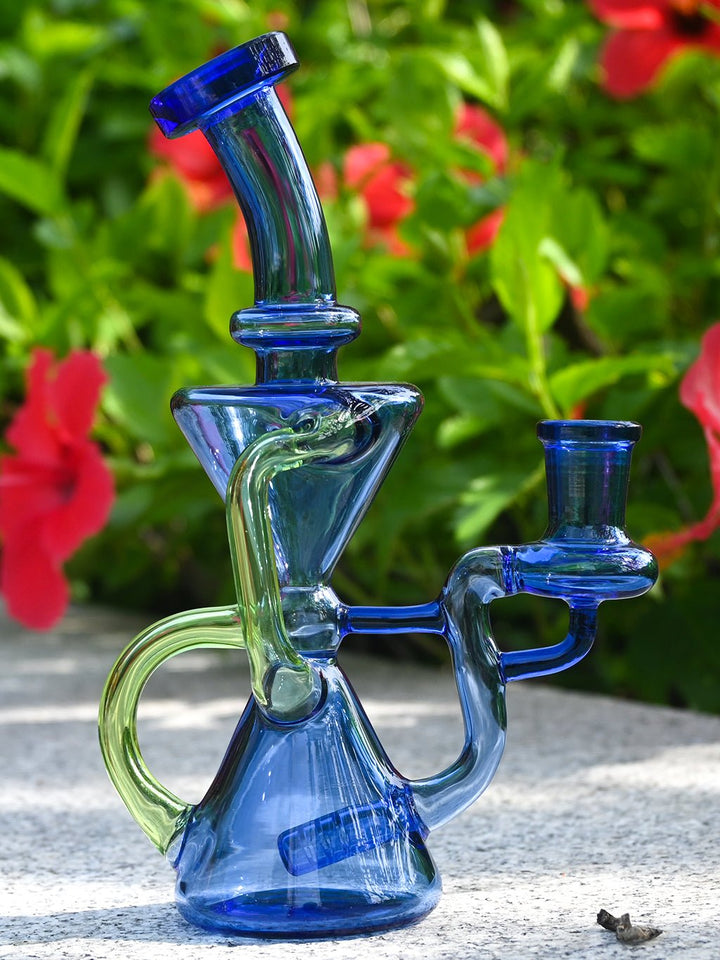 8" Girly Mini Functional Glass Bong PINK/PURPLE/BLUE/BLACK - Croia Glass