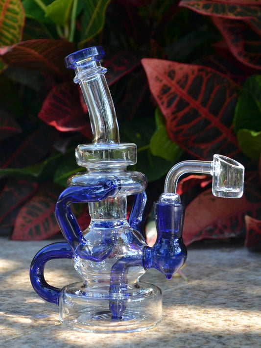 Cool Triple Arm Recycler Dab Rig - Croia Glass