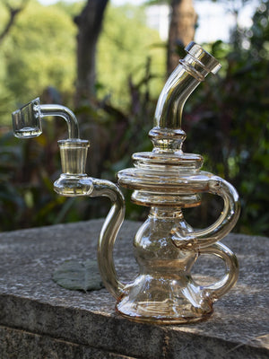 Metallic Klein Recycler Bong - Croia Glass