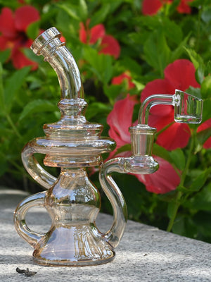 Metallic Klein Recycler Bong - Croia Glass