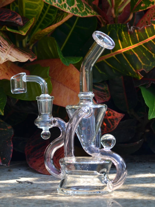 Cute Pink Recycler Dab Rig - Croia Glass
