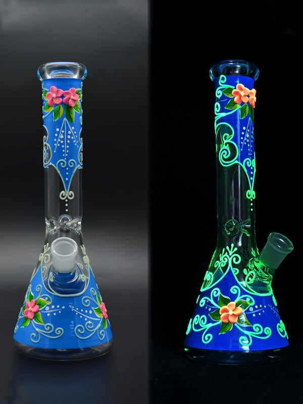 Flower Beaker Water Pipe - Croia Glass