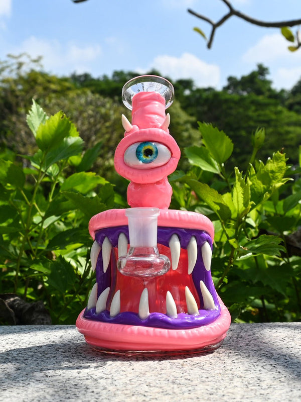 One-Eyed Clay Monster Bong - Croia Glass
