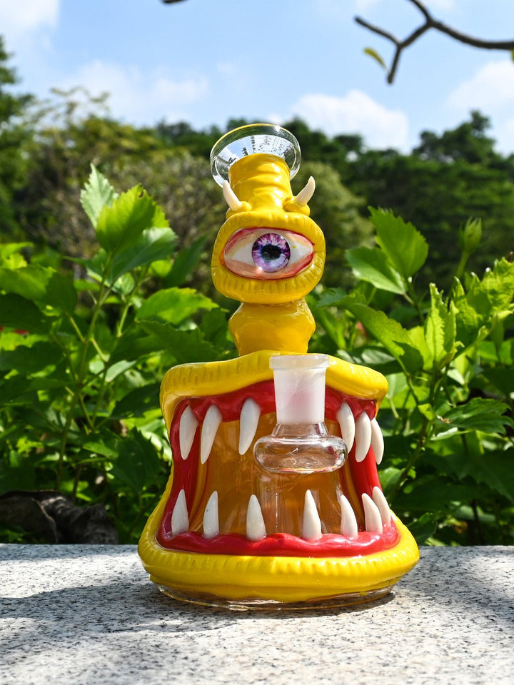 One-Eyed Clay Monster Bong - Croia Glass