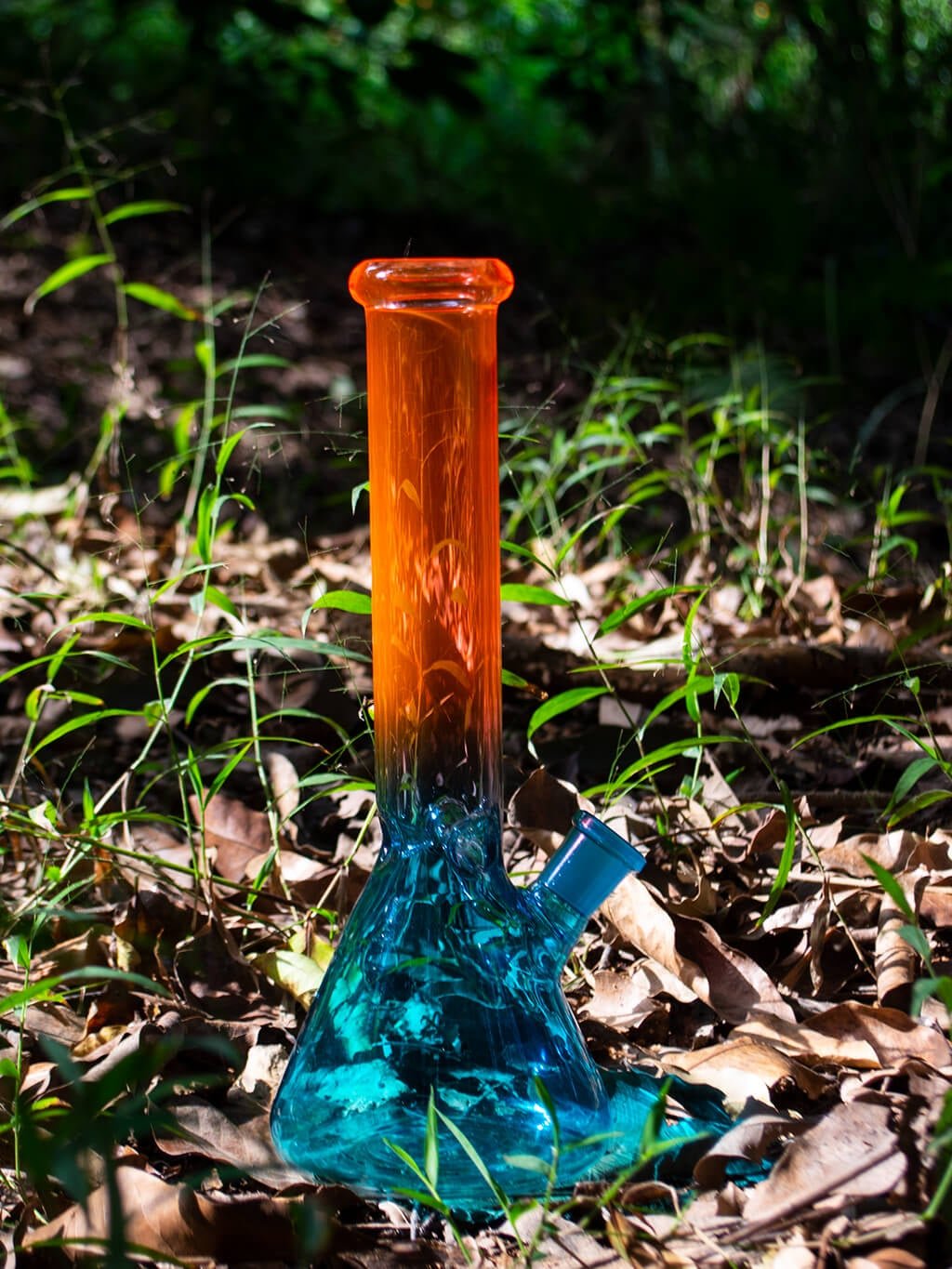Orange Blue Colored Bong - Croia Glass
