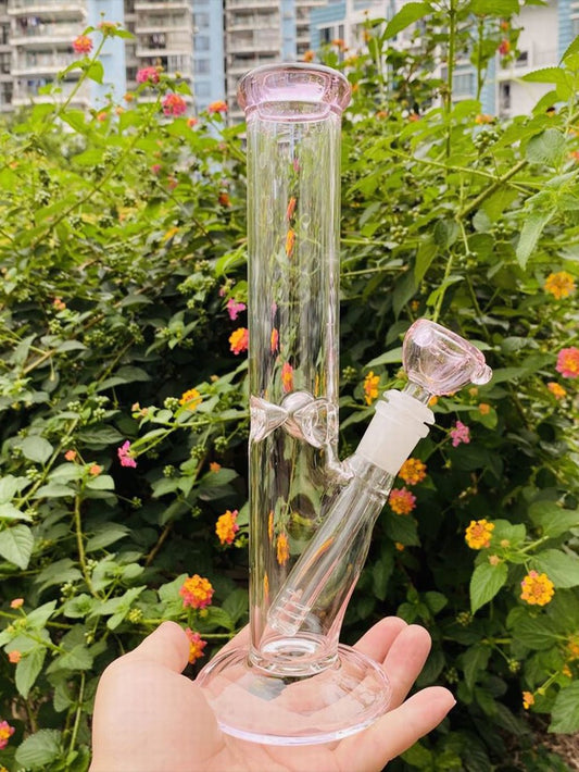 Pink Straight Bong - Croia Glass