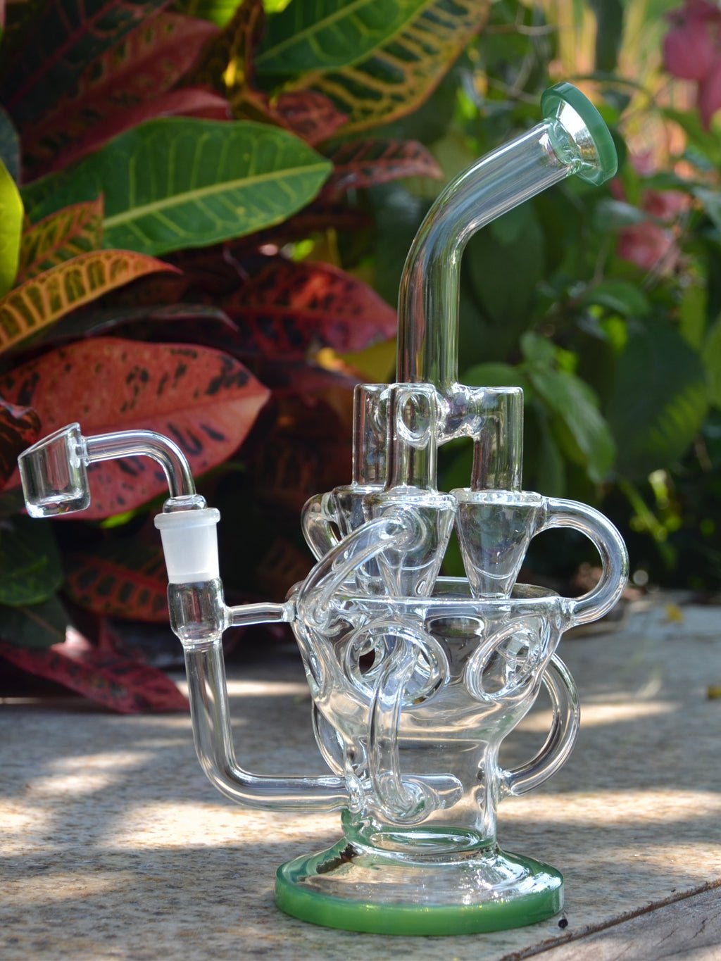 Triple Recycler Glass Dab Rig - Croia Glass