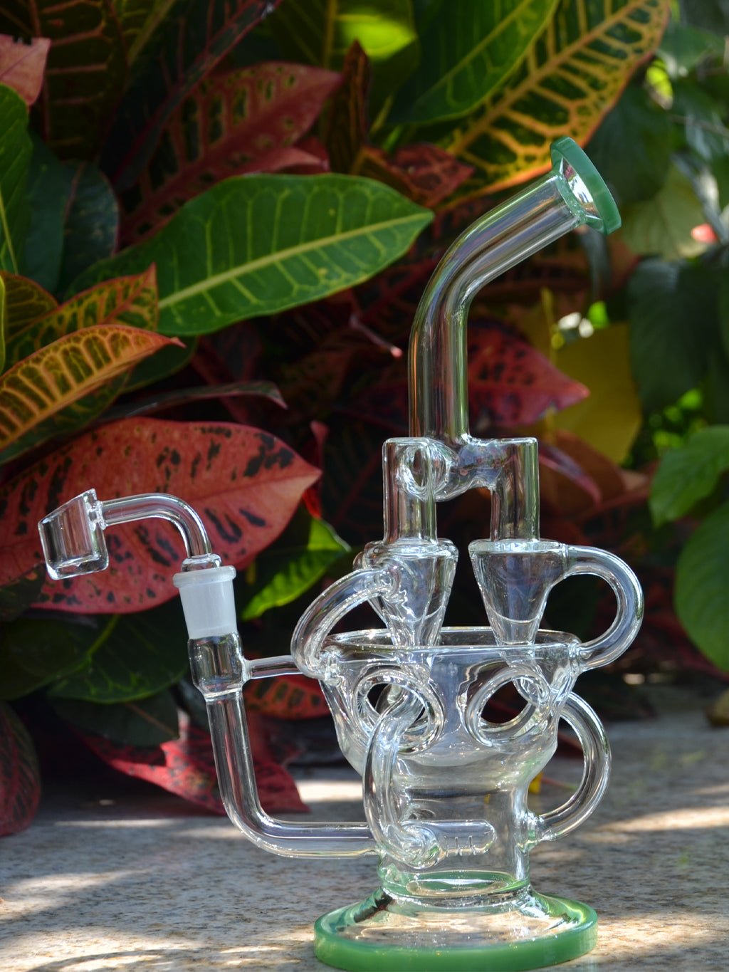 Triple Recycler Glass Dab Rig - Croia Glass