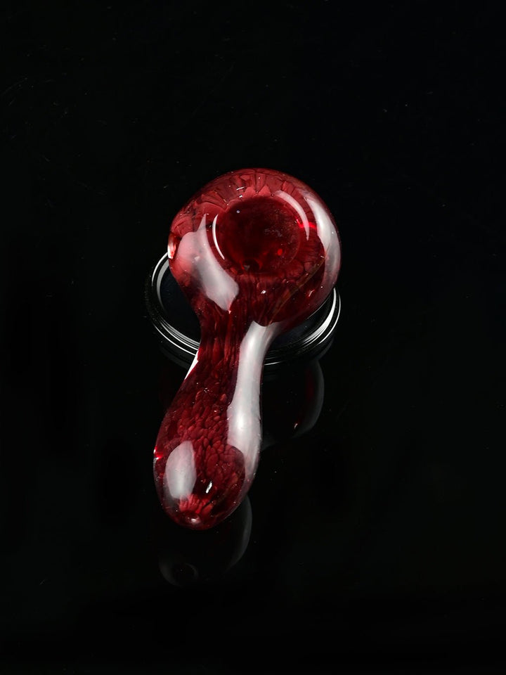 Unique Girly Red Cell Glass Spoon Pipe - Croia Glass